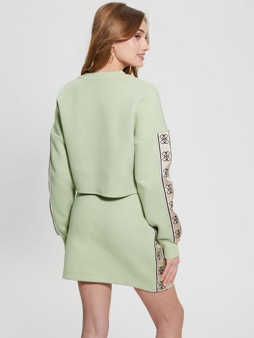 Guess Eco Cymone Quattro G Sweatshirt Groen | GUESS-SN28348