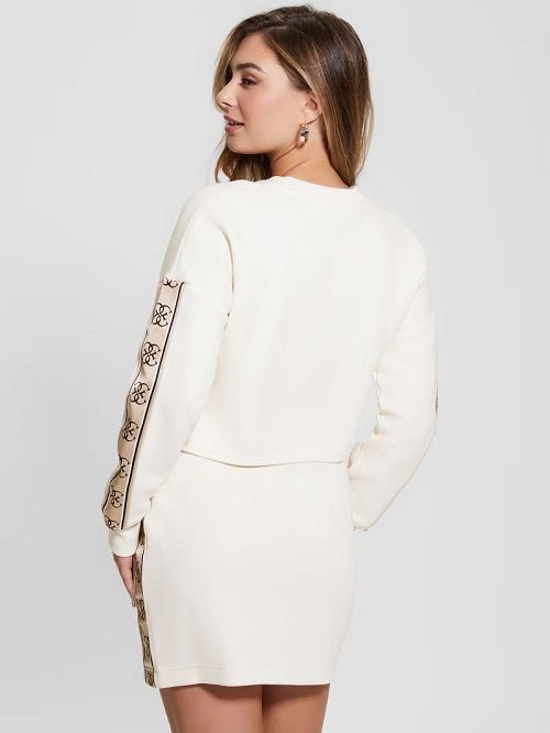 Guess Eco Cymone Quattro G Sweatshirt Wit | GUESS-SN28347