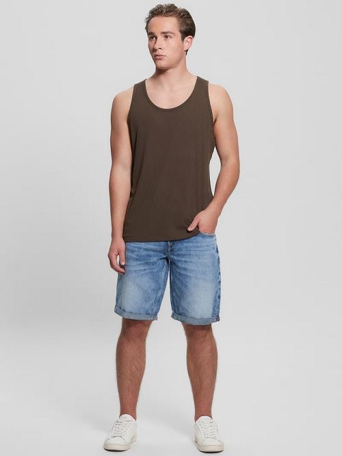 Guess Eco Cyrus Ribbed Tank Bruin | GUESS-SN30473