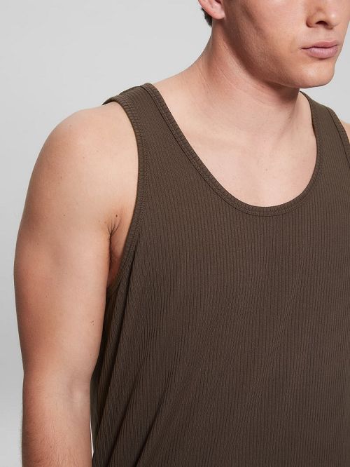 Guess Eco Cyrus Ribbed Tank Bruin | GUESS-SN30473