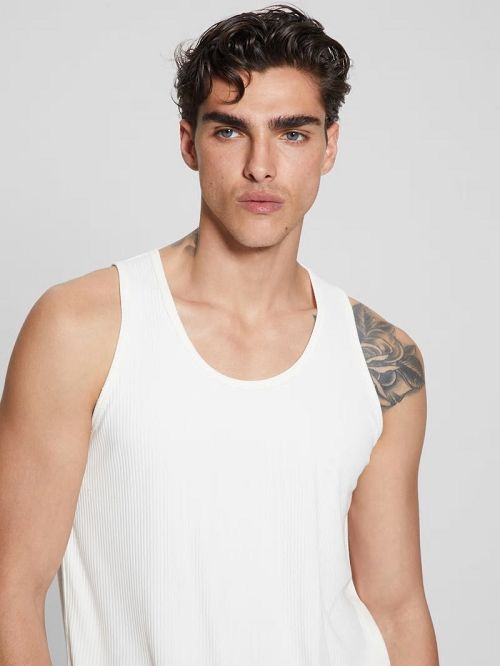 Guess Eco Cyrus Ribbed Tank Wit | GUESS-SN30568
