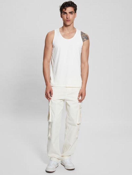 Guess Eco Cyrus Ribbed Tank Wit | GUESS-SN30568