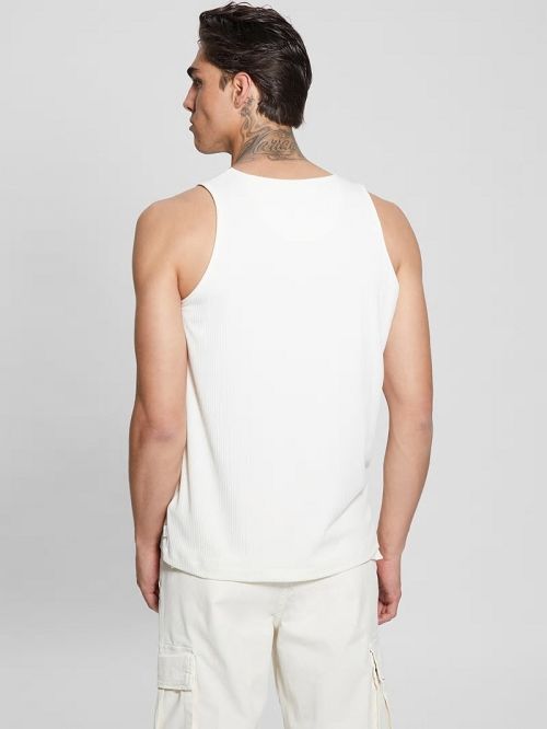 Guess Eco Cyrus Ribbed Tank Wit | GUESS-SN30568