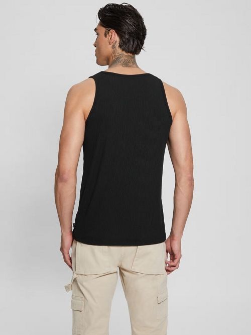 Guess Eco Cyrus Ribbed Tank Zwart | GUESS-SN30621