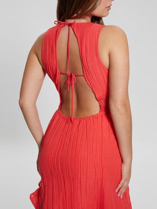 Guess Eco Danny Gauze Dress Roze | GUESS-SN26856