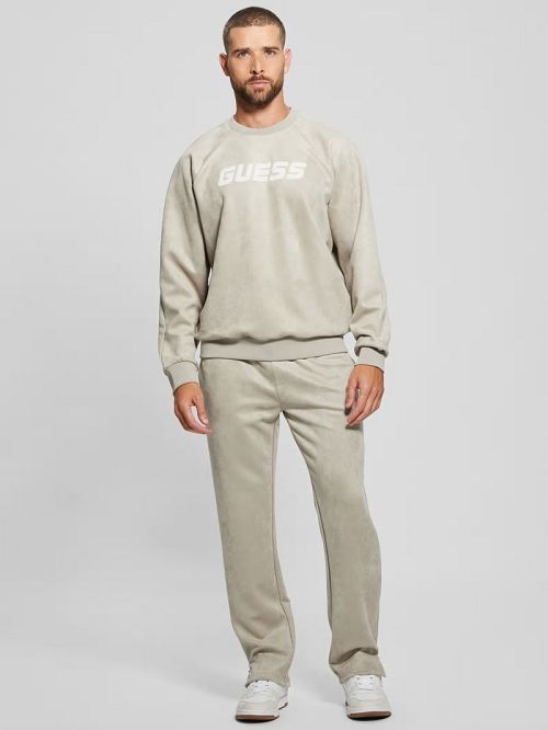 Guess Eco Daril Crewneck Sweatshirt Beige | GUESS-SN31035