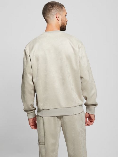 Guess Eco Daril Crewneck Sweatshirt Beige | GUESS-SN31035
