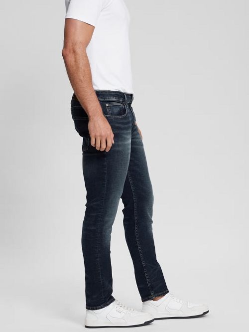 Guess Eco Dark Slim Tapered Denim Jeans Zwart | GUESS-SN30374