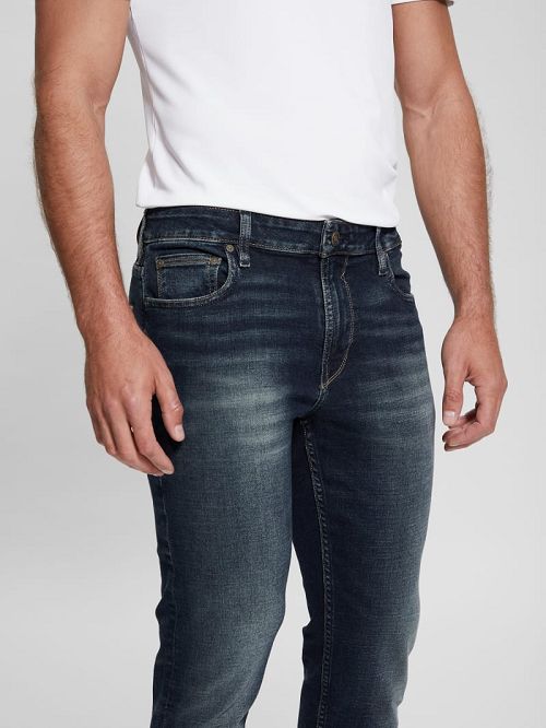 Guess Eco Dark Slim Tapered Denim Jeans Zwart | GUESS-SN30374