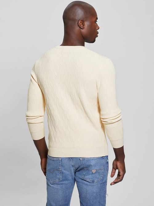 Guess Eco Delroy Stitched Sweater Wit | GUESS-SN31058