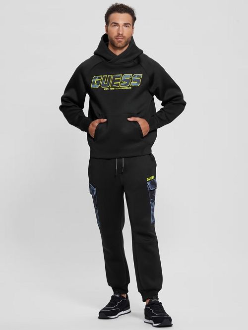 Guess Eco Derych Hooded Sweatshirt Zwart | GUESS-SN30968