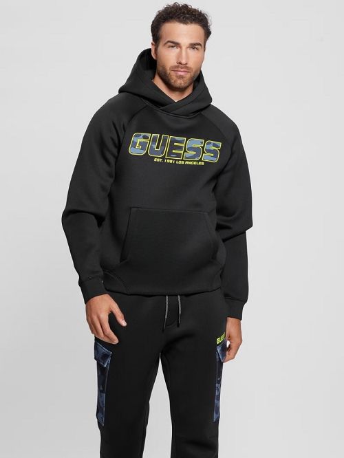 Guess Eco Derych Hooded Sweatshirt Zwart | GUESS-SN30968