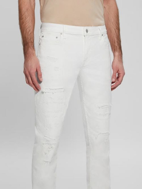 Guess Eco Destroyed Tapered Jeans Wit | GUESS-SN30392