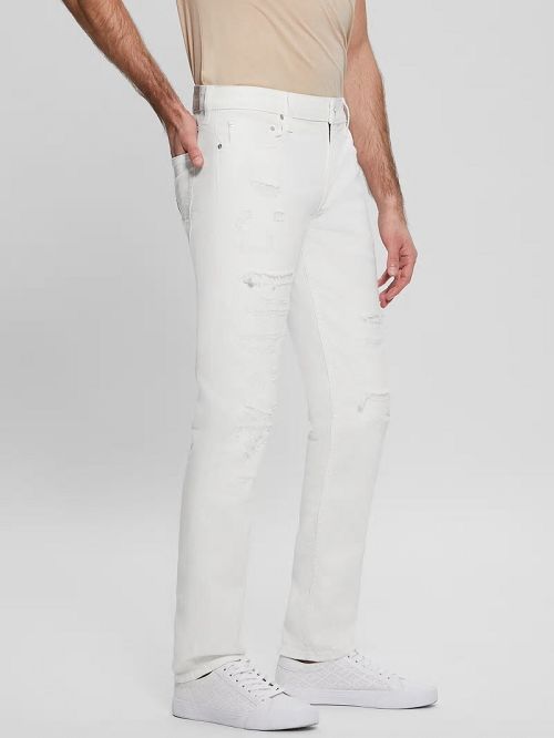 Guess Eco Destroyed Tapered Jeans Wit | GUESS-SN30392