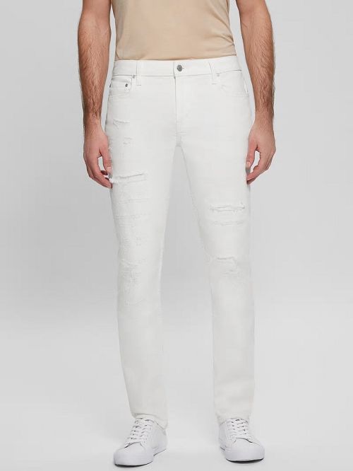 Guess Eco Destroyed Tapered Jeans Wit | GUESS-SN30392