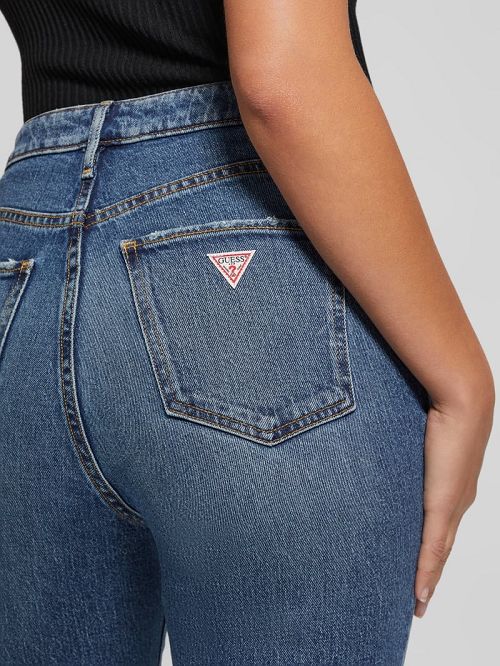 Guess Eco Distressed Mom Jeans Blauw | GUESS-SN26592