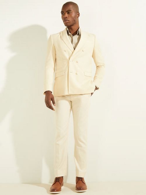 Guess Eco Double Breasted Blazer Beige | GUESS-SN30735