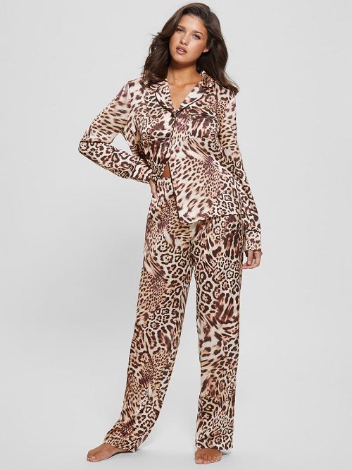 Guess Eco Dulcie Shirt and Pants PJ Set Bruin | GUESS-SN28572