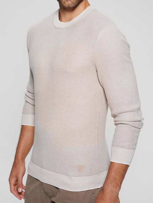 Guess Eco Earle Stitched Sweater Beige | GUESS-SN31065