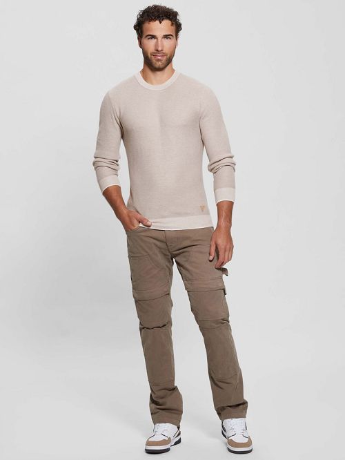 Guess Eco Earle Stitched Sweater Beige | GUESS-SN31065