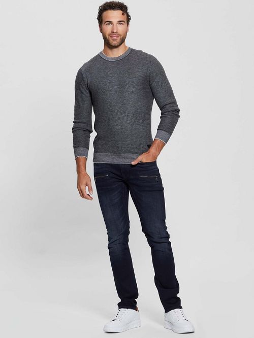 Guess Eco Earle Stitched Sweater Zwart | GUESS-SN31020