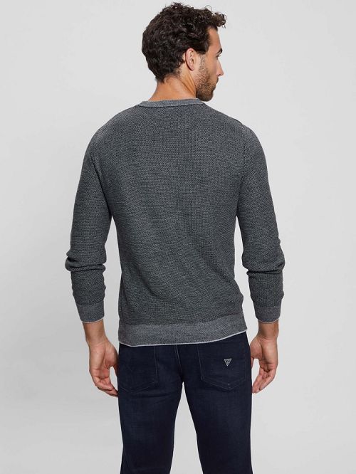 Guess Eco Earle Stitched Sweater Zwart | GUESS-SN31020