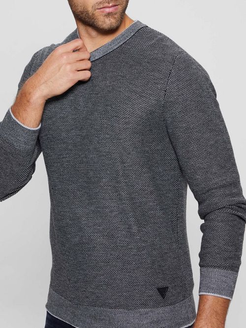 Guess Eco Earle Stitched Sweater Zwart | GUESS-SN31020