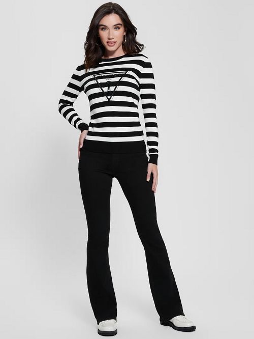 Guess Eco Eloise Sweater Zwart Wit | GUESS-SN27726