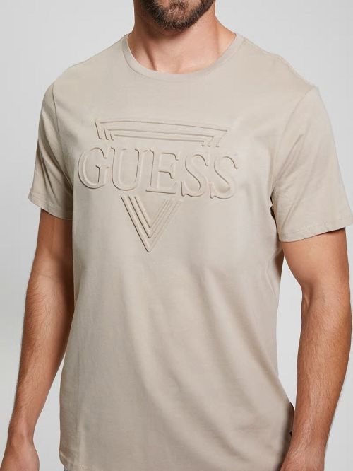 Guess Eco Embossed Tee Beige | GUESS-SN30701