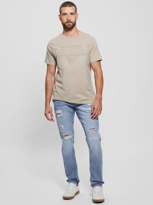 Guess Eco Embossed Tee Beige | GUESS-SN30701
