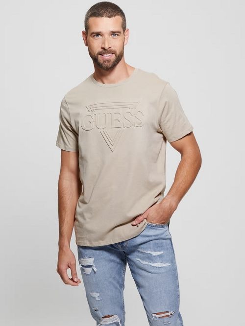 Guess Eco Embossed Tee Beige | GUESS-SN30701