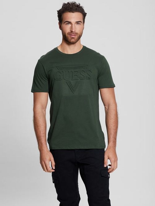 Guess Eco Embossed Tee Groen | GUESS-SN30561