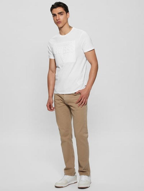 Guess Eco Embossed Tee Wit | GUESS-SN30608