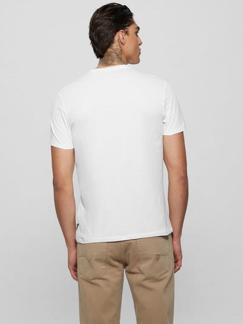 Guess Eco Embossed Tee Wit | GUESS-SN30608