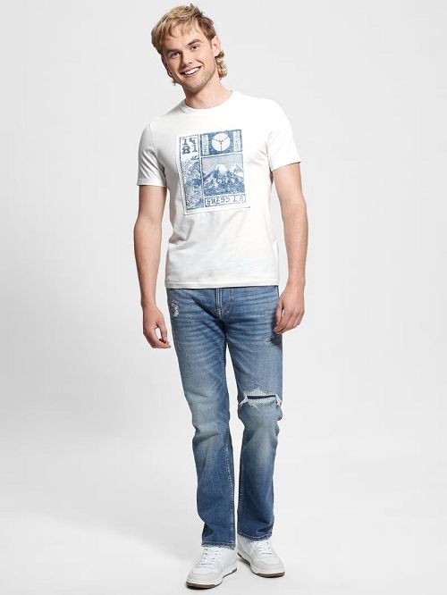 Guess Eco Embroidered Patch Tee Wit | GUESS-SN30542