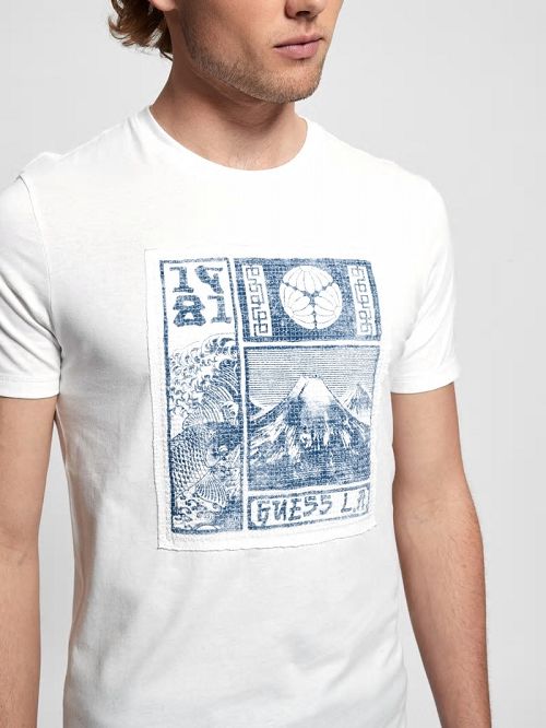 Guess Eco Embroidered Patch Tee Wit | GUESS-SN30542