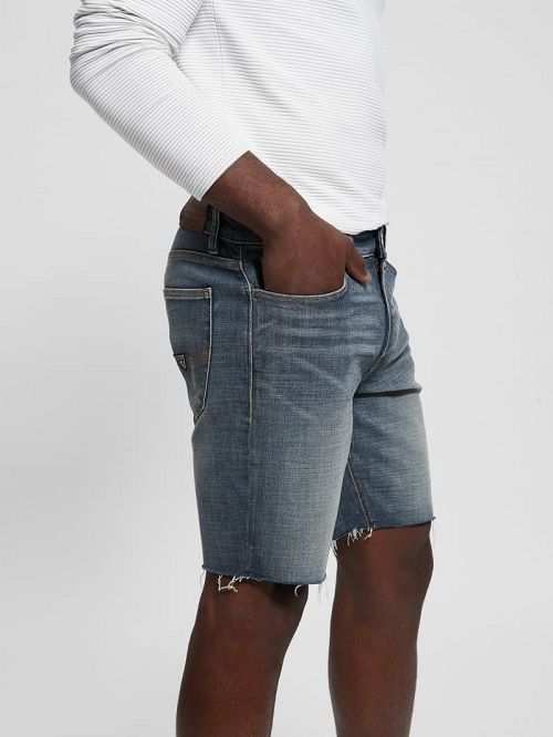 Guess Eco Faded Denim Shorts Blauw | GUESS-SN31371