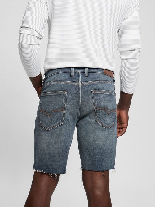 Guess Eco Faded Denim Shorts Blauw | GUESS-SN31371
