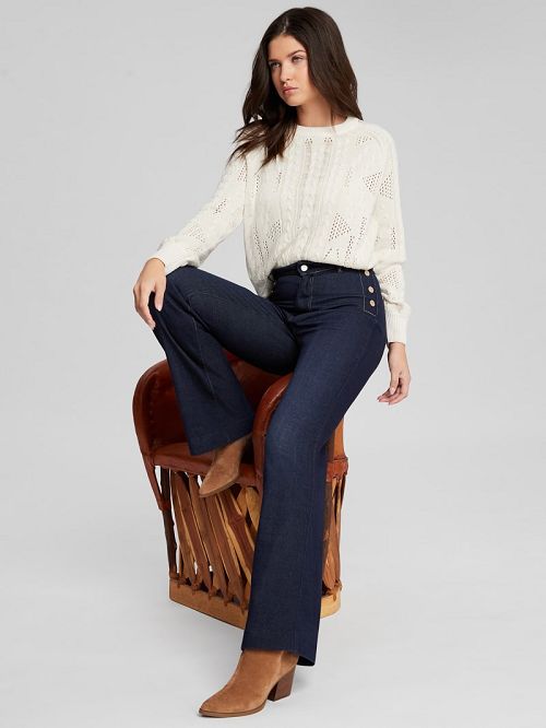 Guess Eco Faye Sailor Flared Jeans Blauw | GUESS-SN26568