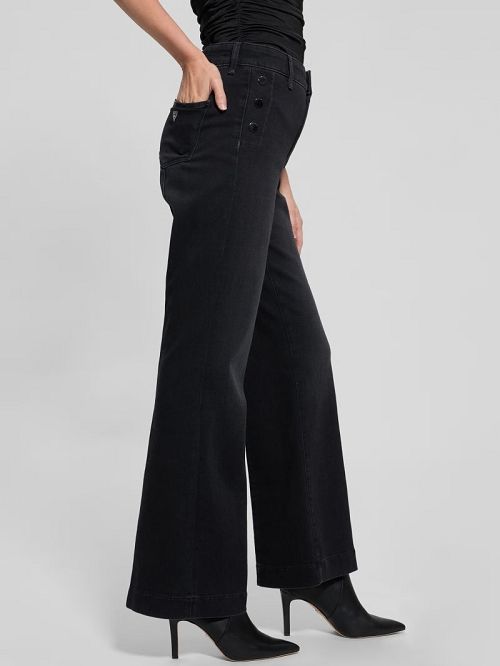 Guess Eco Faye Sailor Flared Jeans Zwart | GUESS-SN26657
