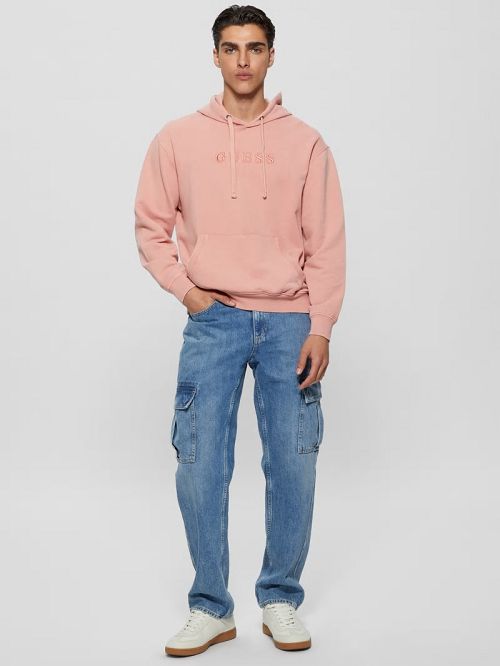 Guess Eco Finch Signature Hoodie Roze | GUESS-SN30996