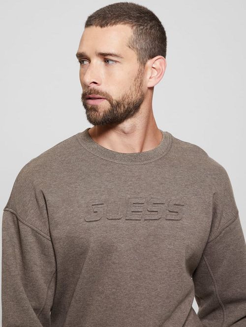 Guess Eco Fleece Crewneck Sweatshirt Bruin | GUESS-SN31063