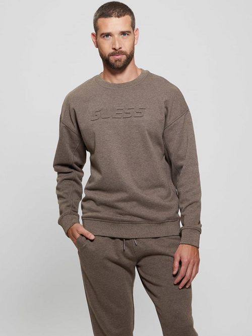 Guess Eco Fleece Crewneck Sweatshirt Bruin | GUESS-SN31578