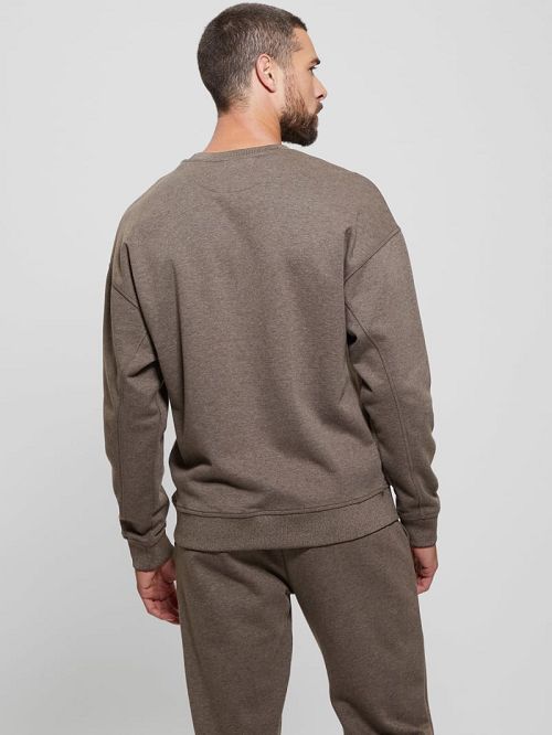 Guess Eco Fleece Crewneck Sweatshirt Bruin | GUESS-SN31578