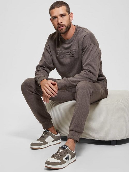Guess Eco Fleece Crewneck Sweatshirt Bruin | GUESS-SN31578