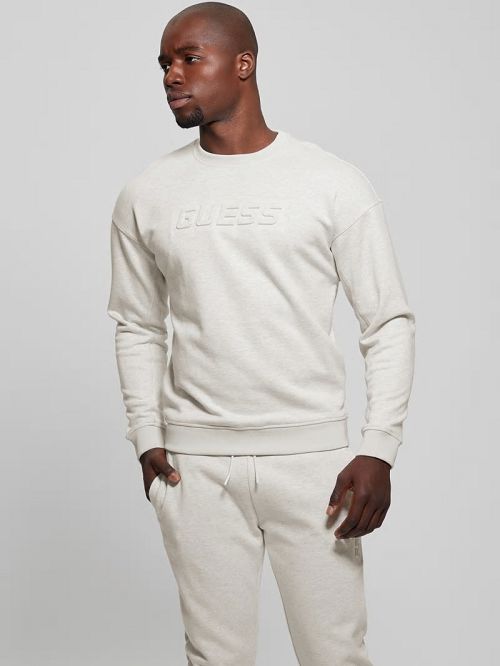 Guess Eco Fleece Crewneck Sweatshirt Wit | GUESS-SN31566