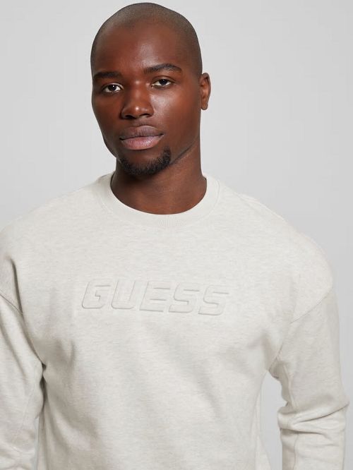 Guess Eco Fleece Crewneck Sweatshirt Wit | GUESS-SN31566