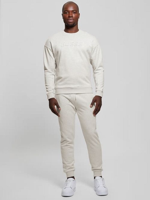 Guess Eco Fleece Crewneck Sweatshirt Wit | GUESS-SN31566