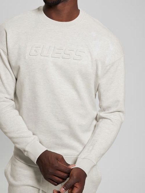 Guess Eco Fleece Crewneck Sweatshirt Wit | GUESS-SN31566