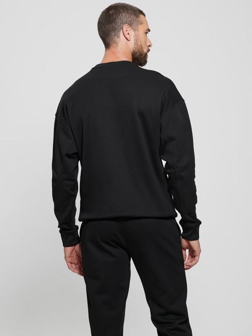 Guess Eco Fleece Crewneck Sweatshirt Zwart | GUESS-SN31033